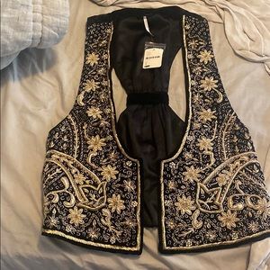 Free People Metal Embroidered Vest